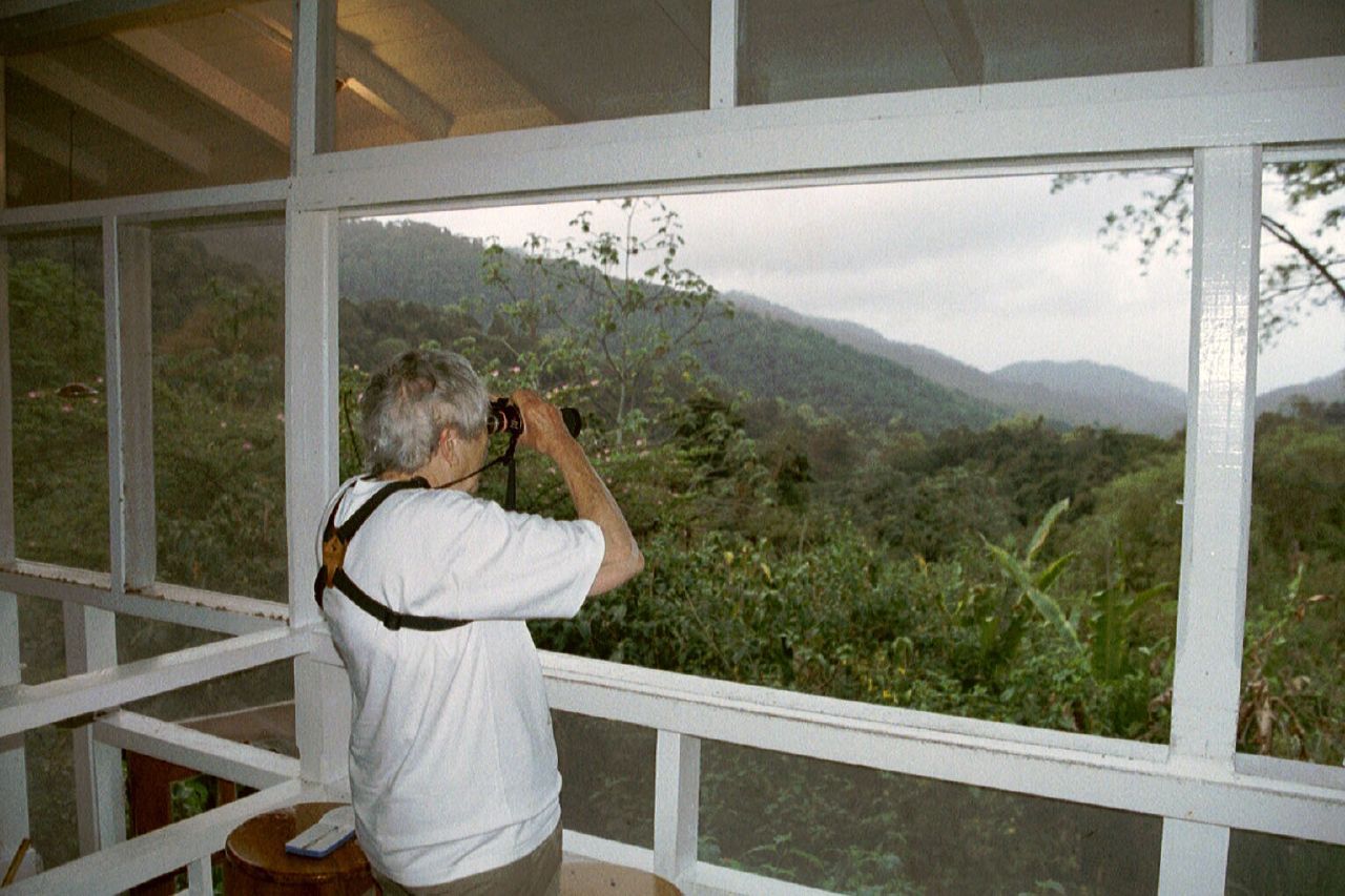 Birdwatcher on the lookout at Asa Wright Nature Centre