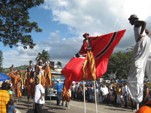 Moko Jumbie (man on stilts) at Trinidad Carnival