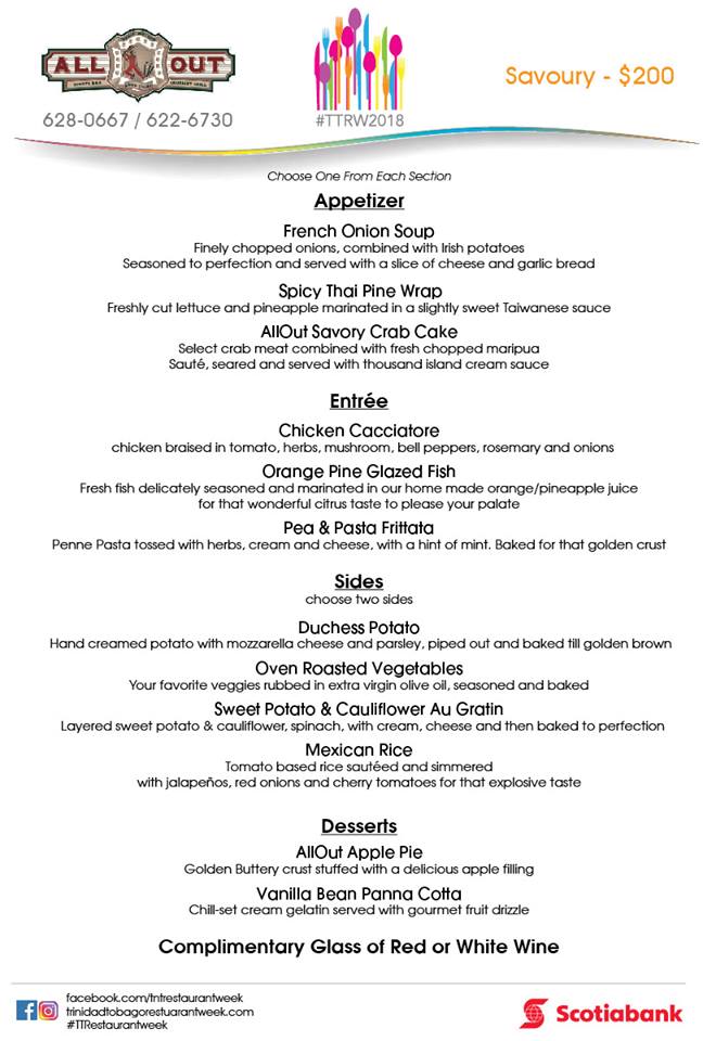 Trinidad and Tobago Restaurant Week 2018 Destination Trinidad and